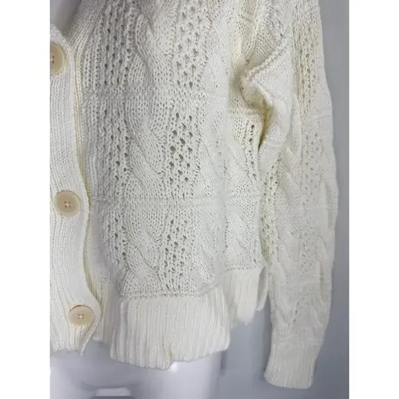 Madewell Open Cable Stitch Cardigan Sweater XS NWT Cottage Core Grandma Core - Picture 6 of 12